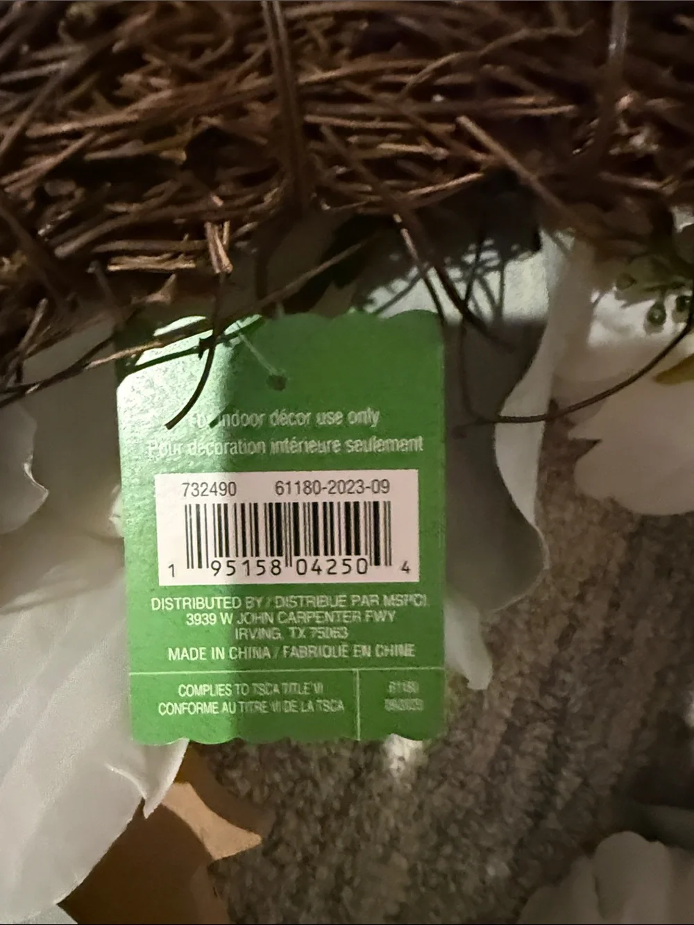 Ashland White Peony & Eucalyptus Decorative Wreath